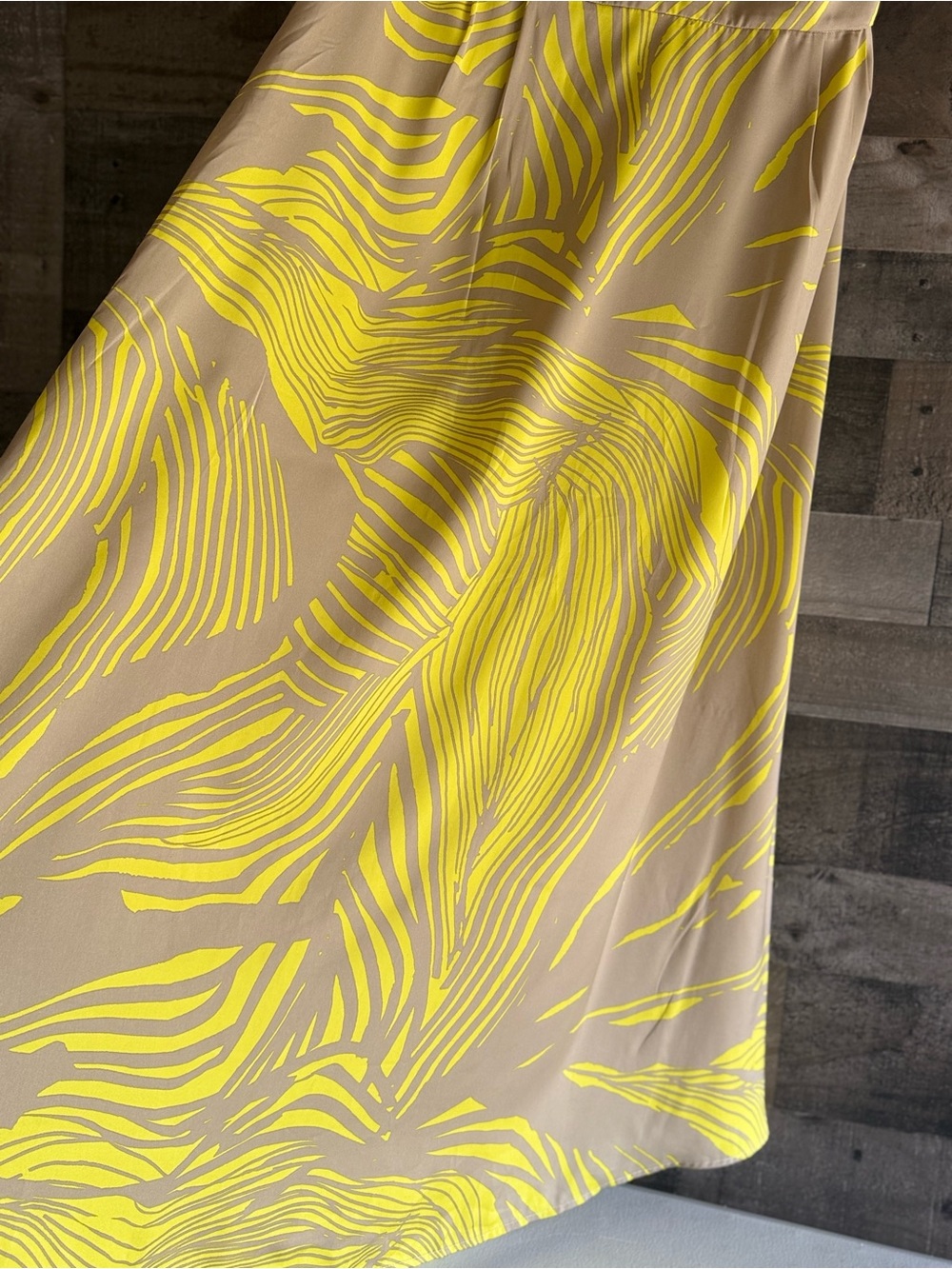 Banana Republic Yellow Patterned Taupe Maxi Dress - Women's Summer Dress - Picture 6 of 13